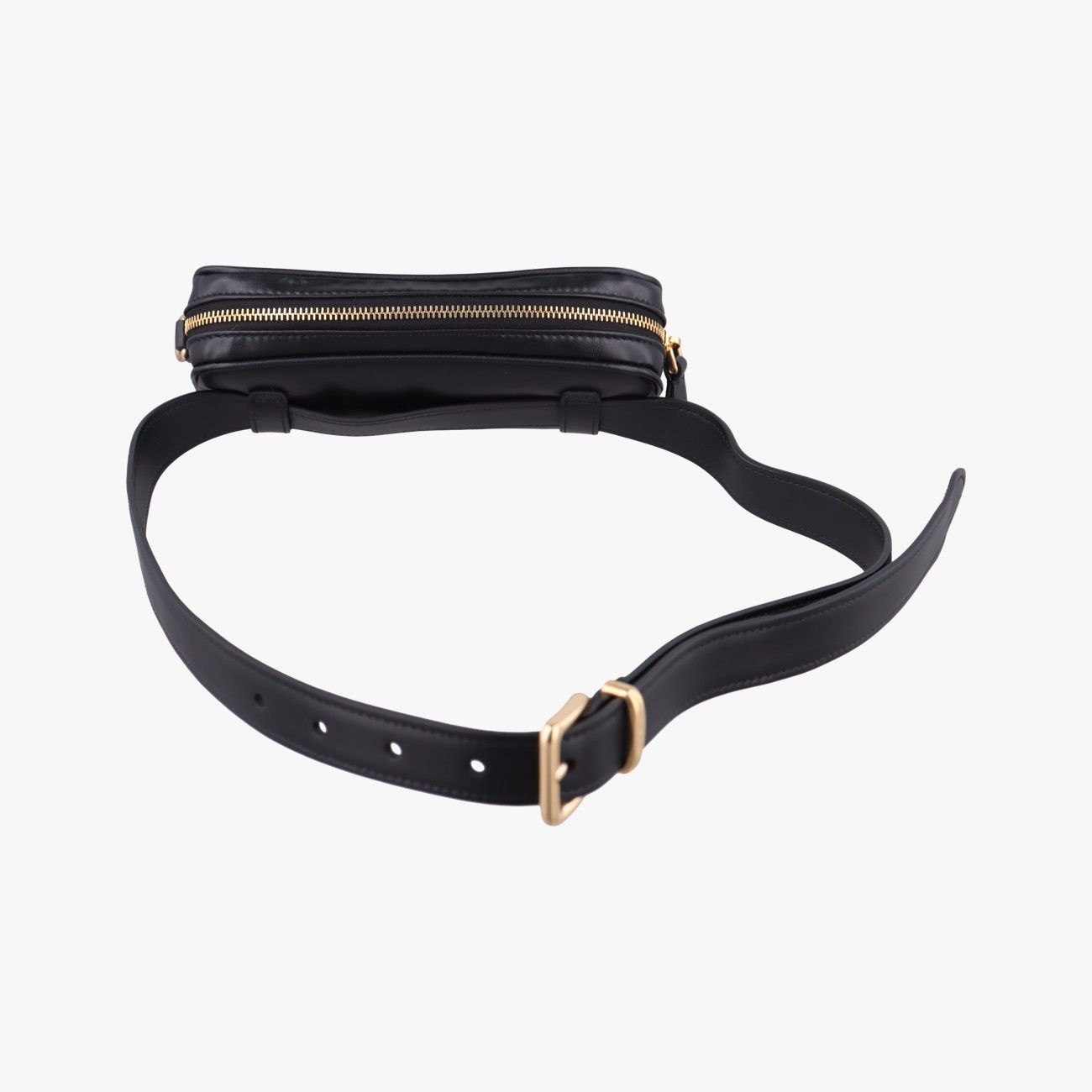 Miu Miu Logo Belt Black Leather — view 8