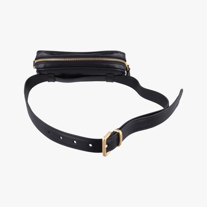 Miu Miu Logo Belt Black Leather — view 8