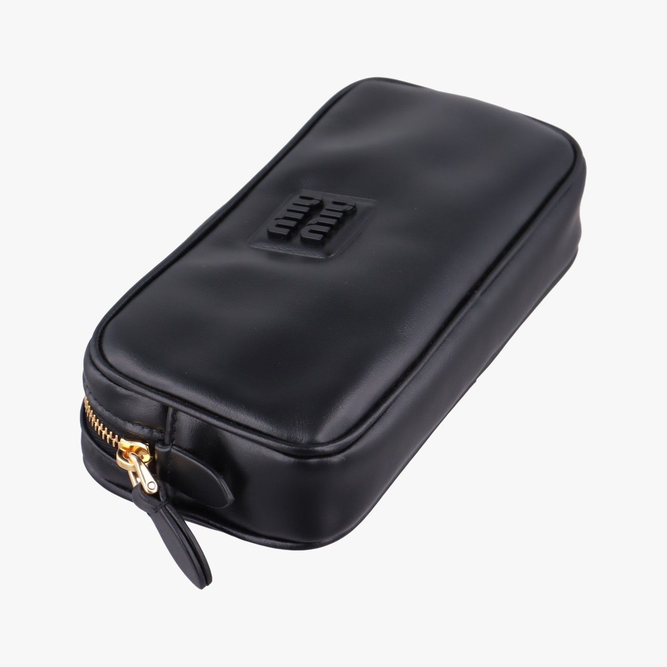 Miu Miu Logo Belt Black Leather — view 5