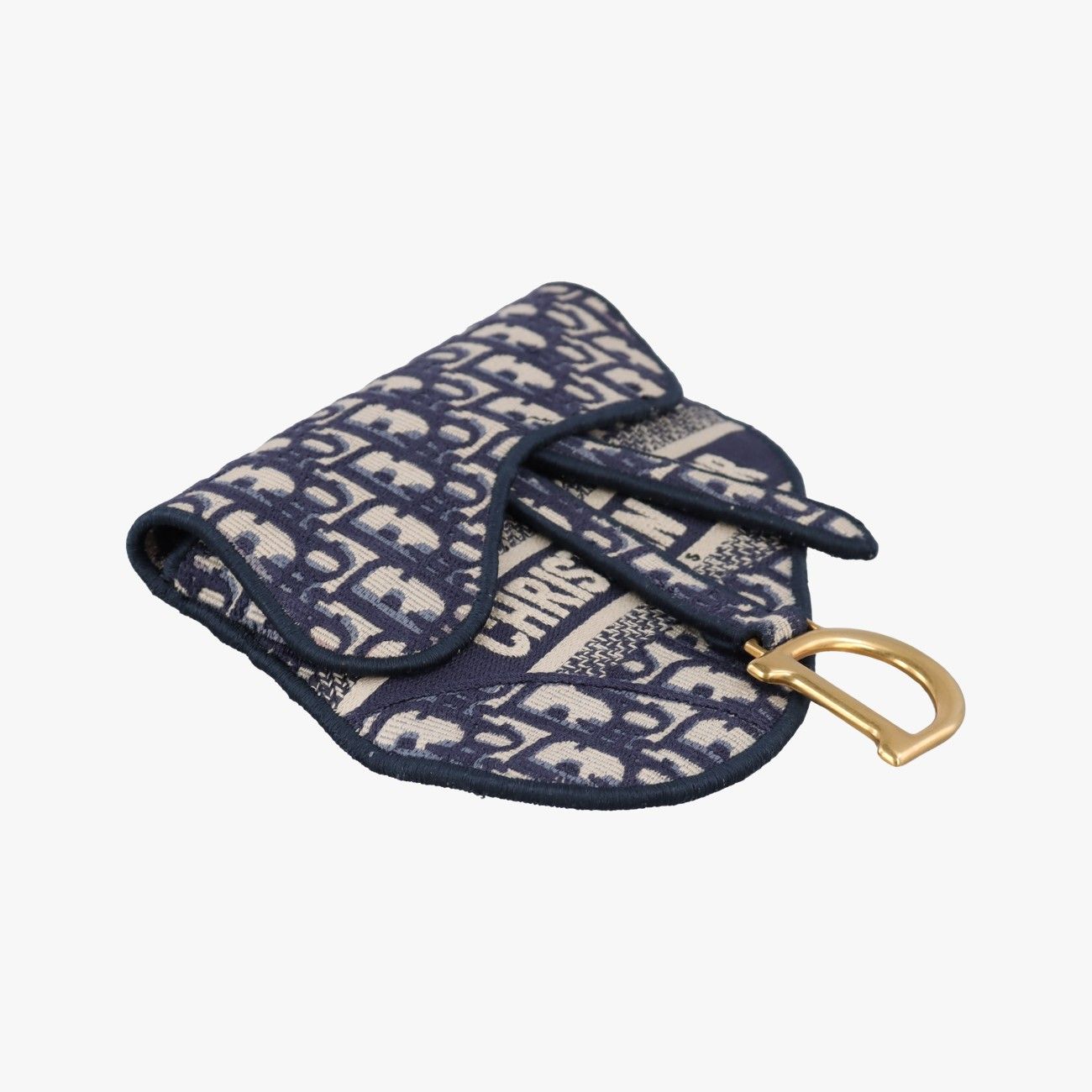 Dior Saddle Gray Navy Jacquard Shoulder Bag — view 5