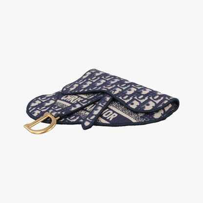 Dior Saddle Gray Navy Jacquard Shoulder Bag — view 4