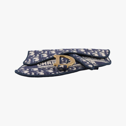 Dior Saddle Gray Navy Jacquard Shoulder Bag — view 3