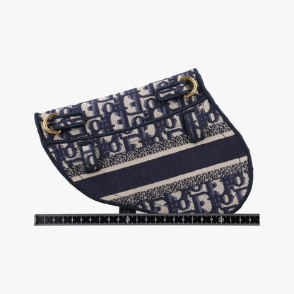 Dior Saddle Gray Navy Jacquard Shoulder Bag — view 2