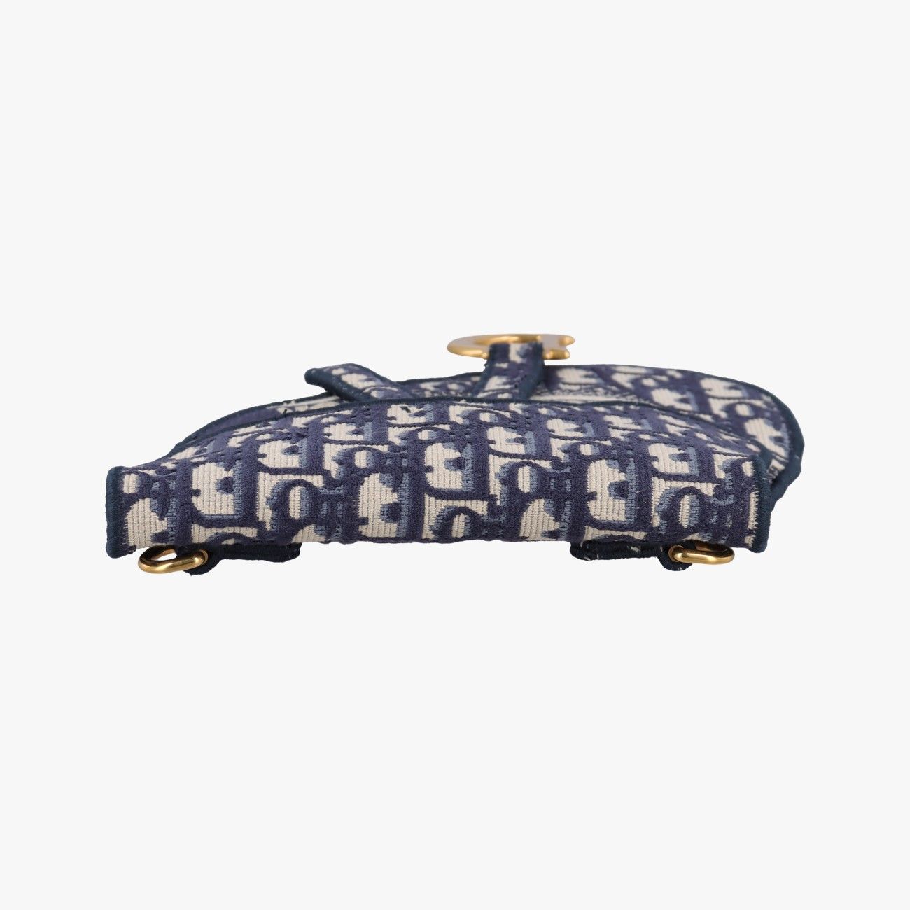 Dior Saddle Gray Navy Jacquard Shoulder Bag — view 8
