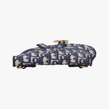 Dior Saddle Gray Navy Jacquard Shoulder Bag — view 8
