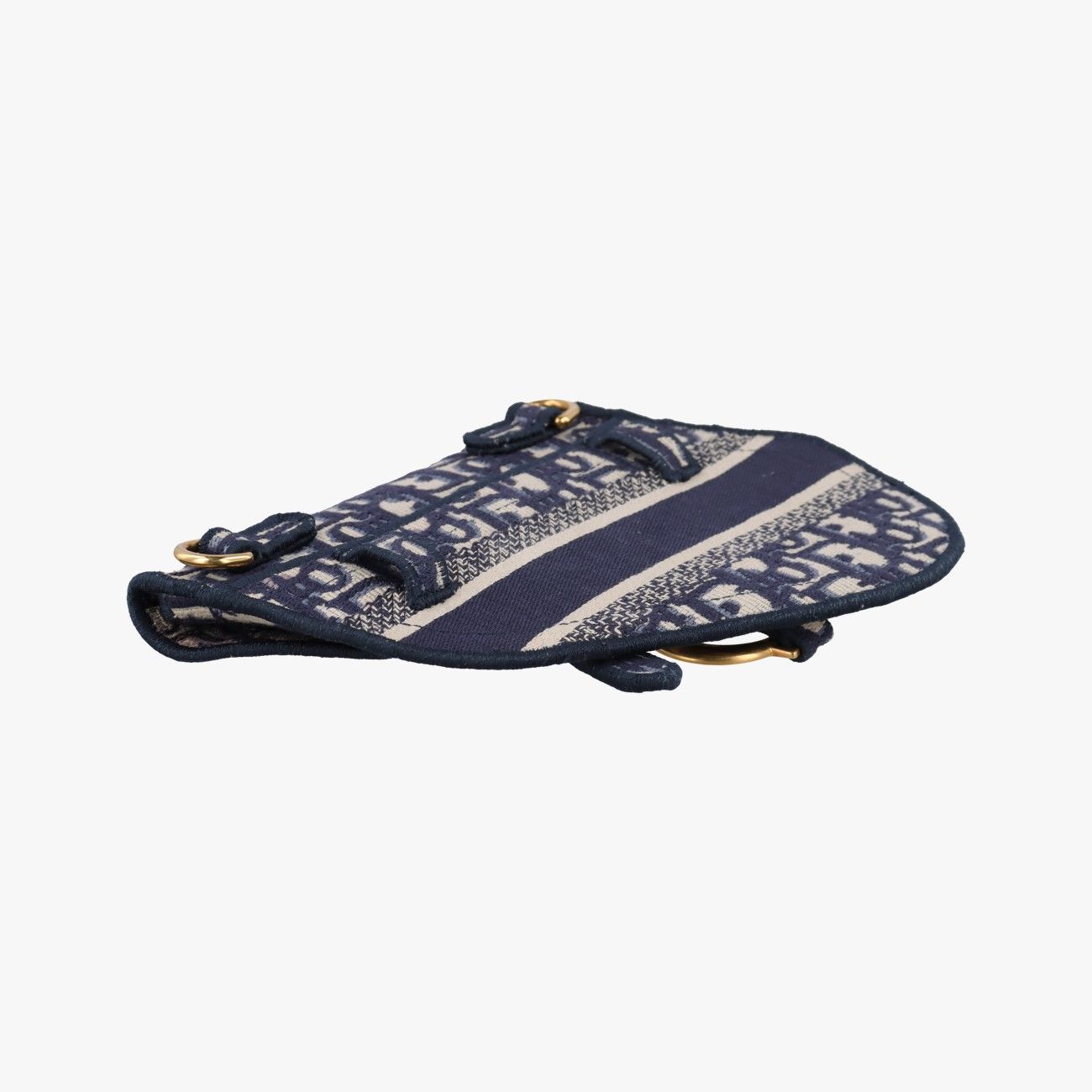Dior Saddle Gray Navy Jacquard Shoulder Bag — view 7