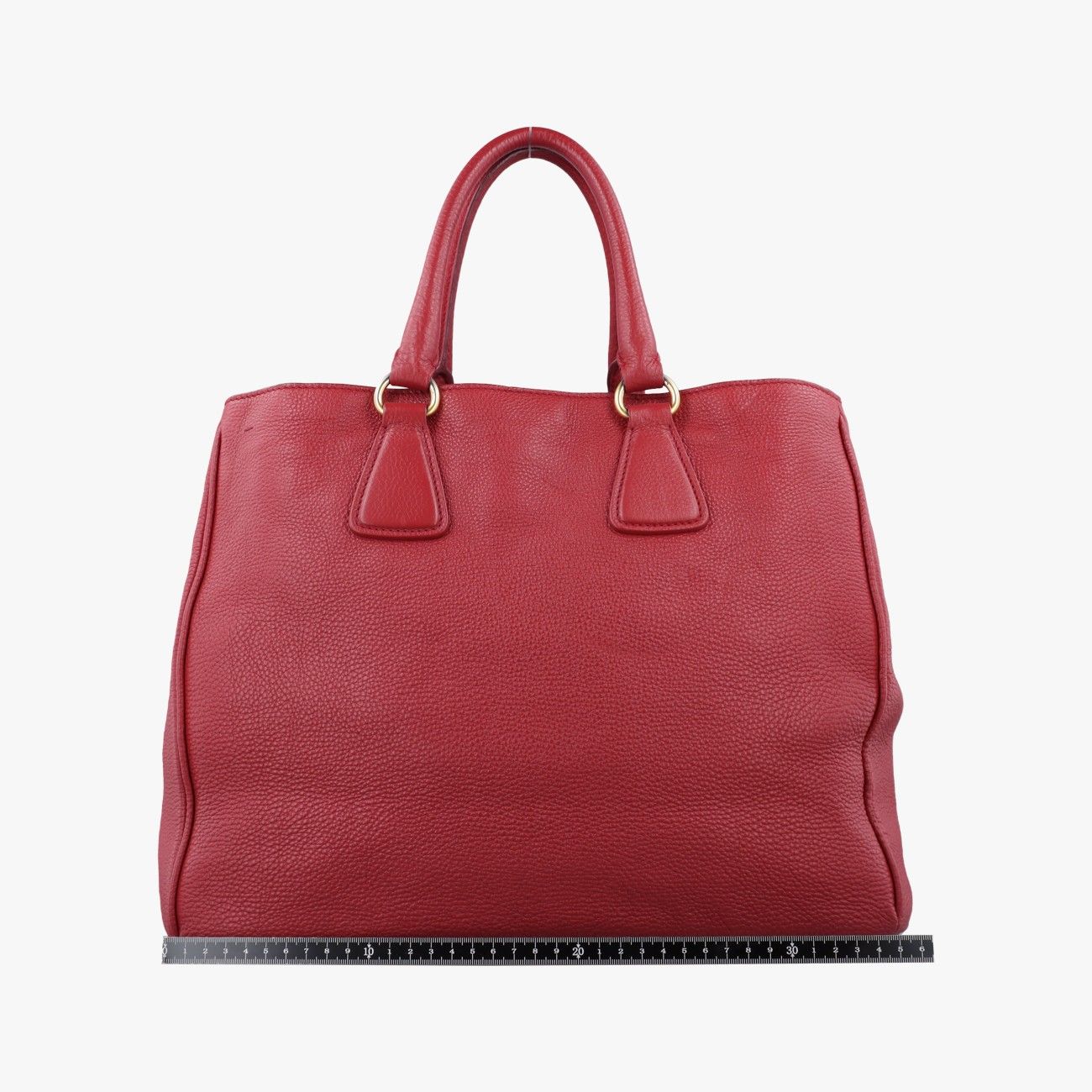 Prada Vitello Daino Top Handle Red Leather 25 — view 2