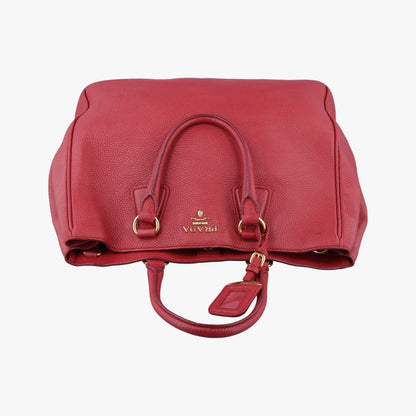 Prada Vitello Daino Top Handle Red Leather 25 — view 8