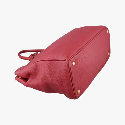 Prada Vitello Daino Top Handle Red Leather 25 — view 5