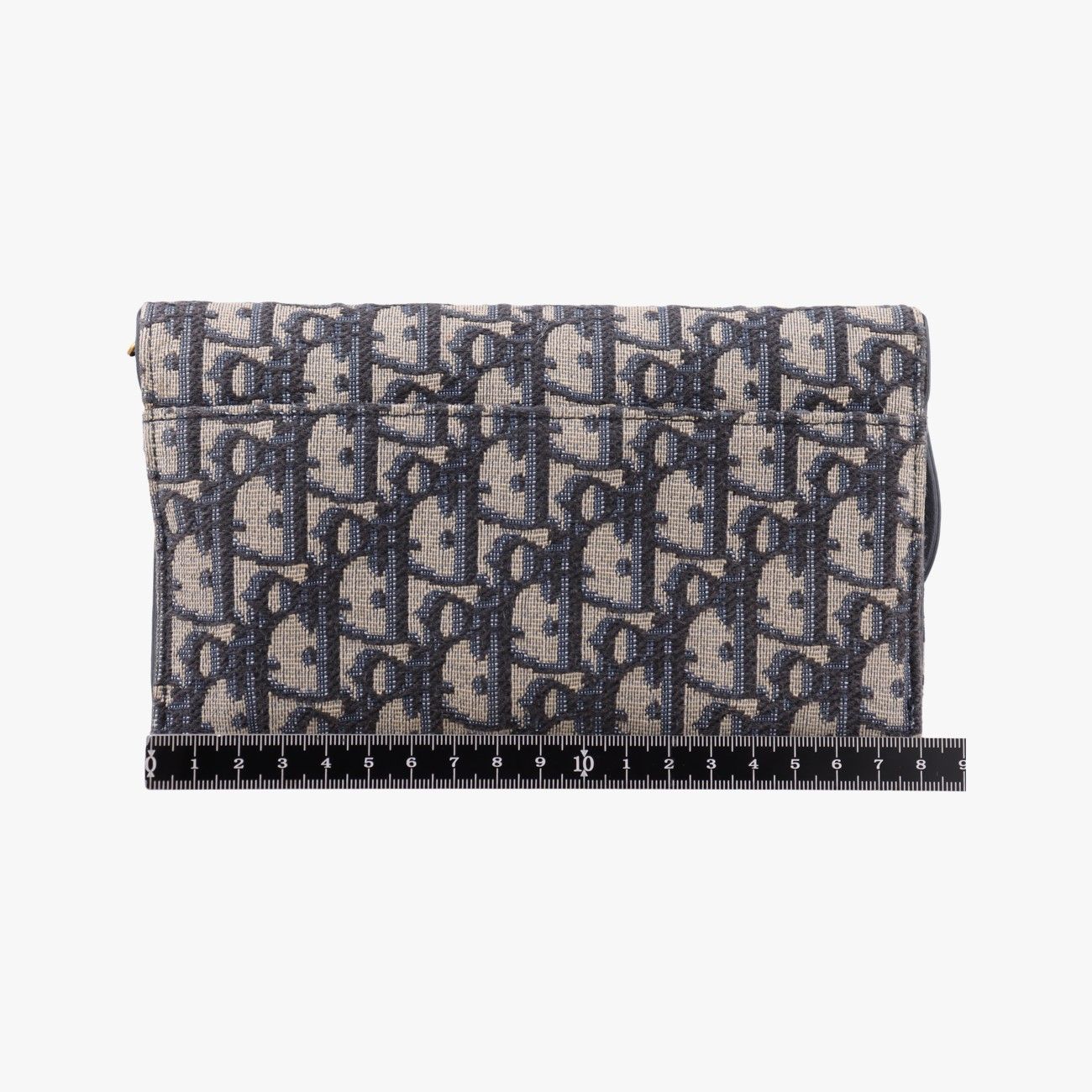 Dior Saddle Navy Gray Jacquard Leather Shoulder Bag — view 2