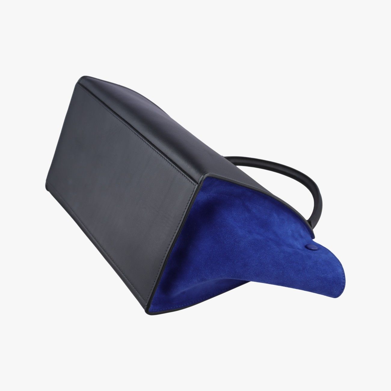 Celine Trapeze Medium Beige Black Blue Suede Leather S-cu Handbag — view 6