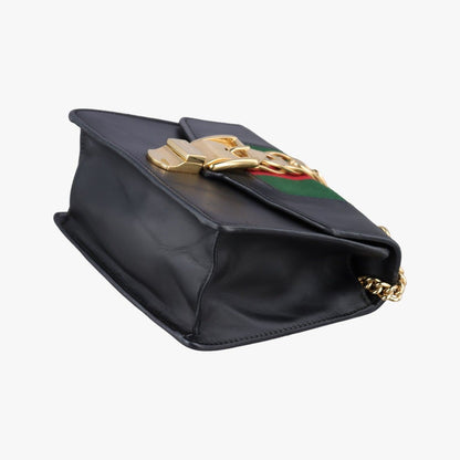 Gucci Sylvie Black Red Green Leather Shoulder Bag — view 4