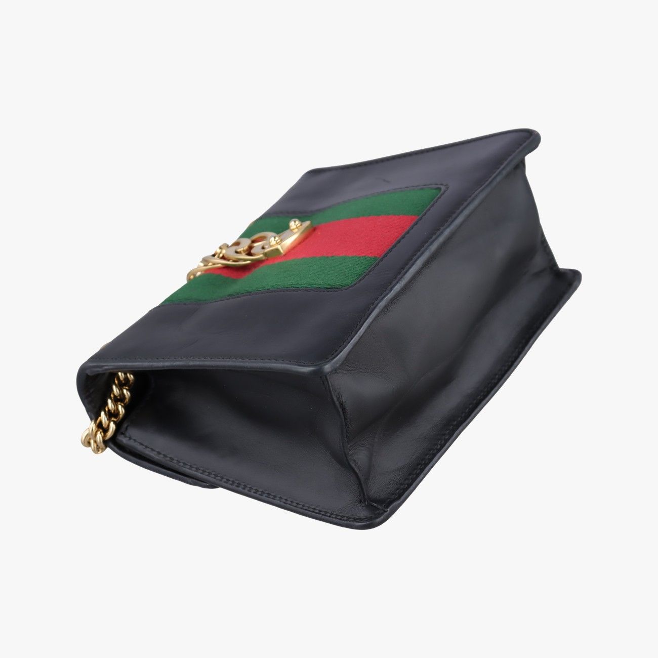 Gucci Sylvie Black Red Green Leather Shoulder Bag — view 7