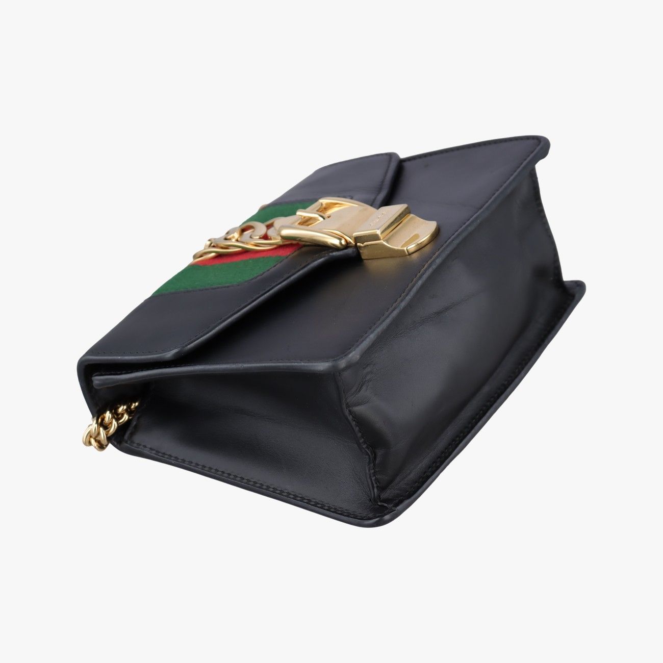 Gucci Sylvie Black Red Green Leather Shoulder Bag — view 5
