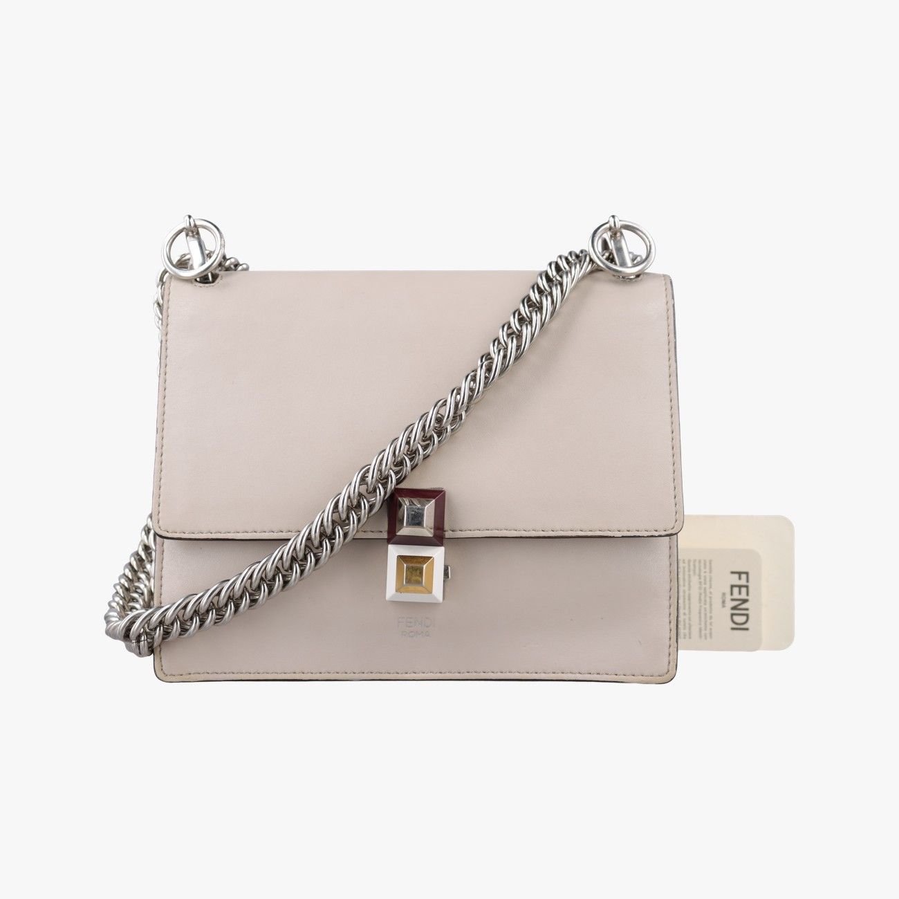 Fendi Studded Canai Beige Leather