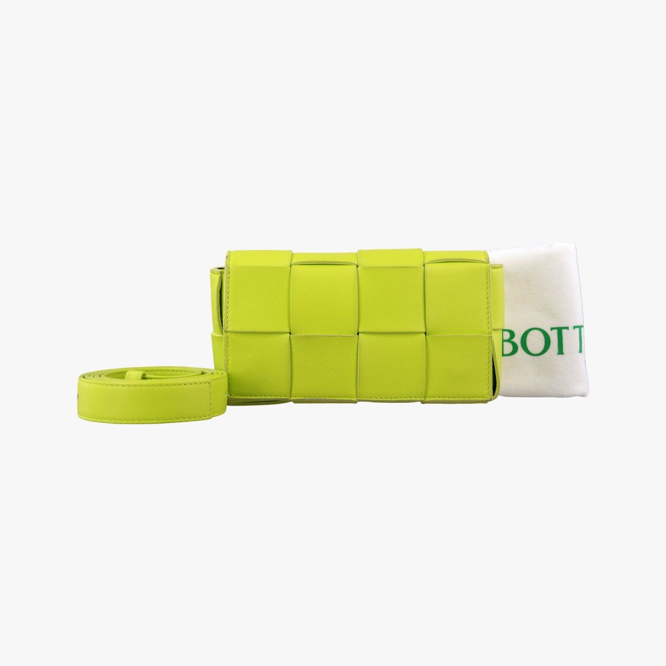 Bottega Veneta Cassette Green Lambskin Shoulder Bag