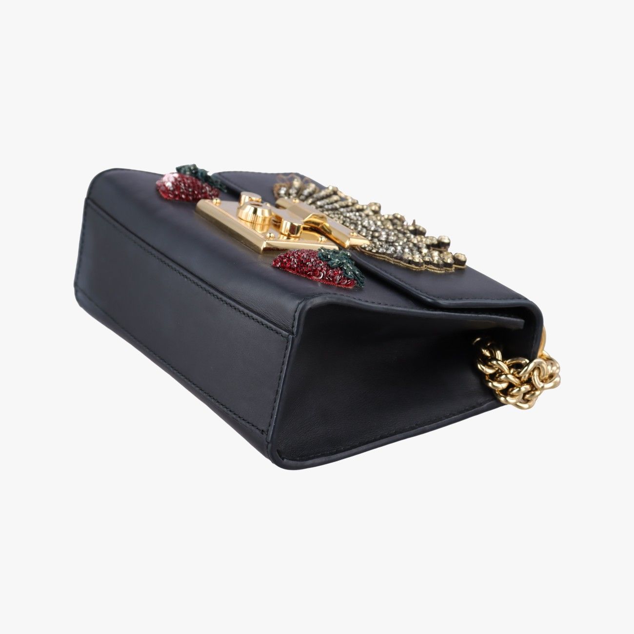 Gucci Padlock Black Red Gold Leather — view 4