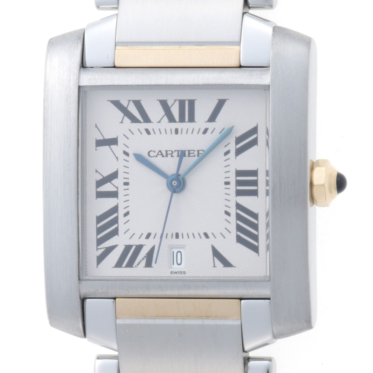 Cartier Tank Francaise LM Ivory Watch 18k Yellow Gold Stainless Steel Automatic