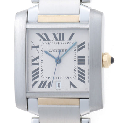 Cartier Tank Francaise LM Ivory Watch 18k Yellow Gold Stainless Steel Automatic