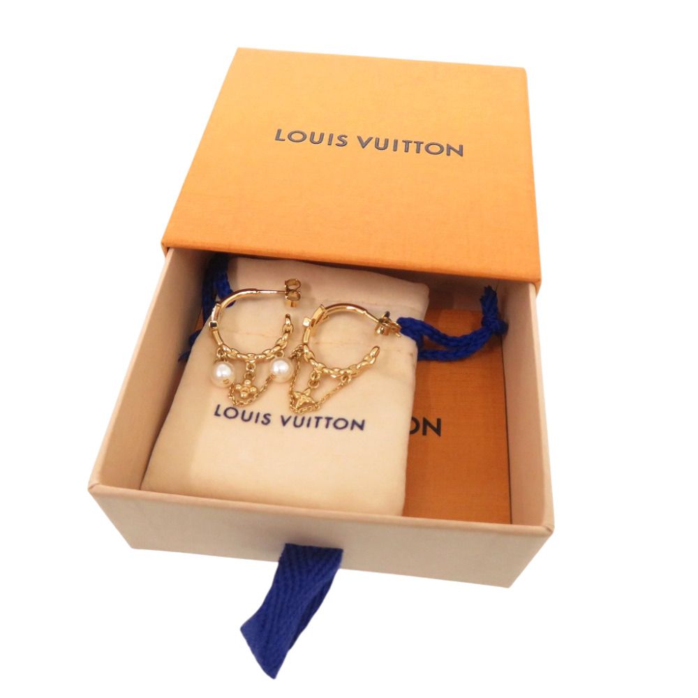 Louis Vuitton Blooming Earrings Pearl Metal Faux Gold — view 2