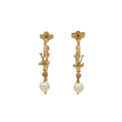 Louis Vuitton Blooming Earrings Pearl Metal Faux Gold