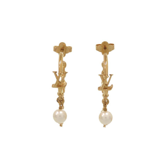 Louis Vuitton Blooming Earrings Pearl Metal Faux Gold