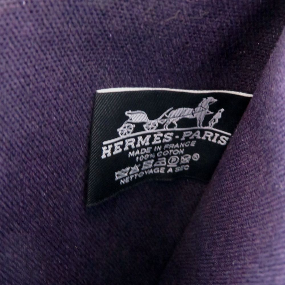 Hermes Flat Pouch PM Cotton Canvas Purple — view 4