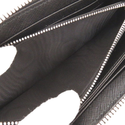 Prada Palm Tree House Nylon Saffiano Leather Black Multicolor Zip Around Wallet — view 6