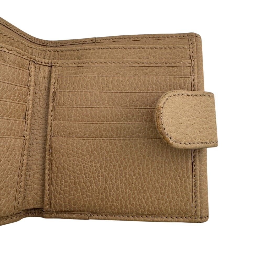Gucci Interlocking G Leather Bifold Wallet Beige