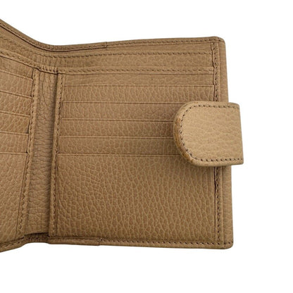 Gucci Interlocking G Leather Bifold Wallet Beige