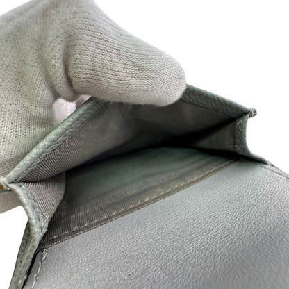 Dior Saddle Lotus Compact Wallet Leather Trifold Gray — view 6