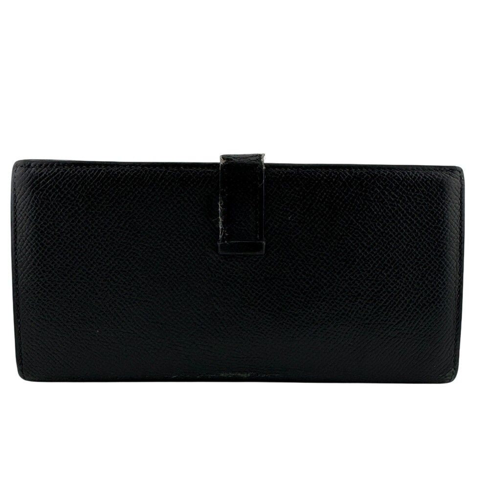 Hermes Bearn Soufflet Leather Wallet Black