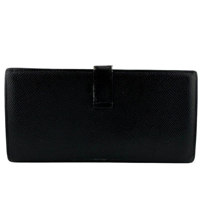 Hermes Bearn Soufflet Leather Wallet Black