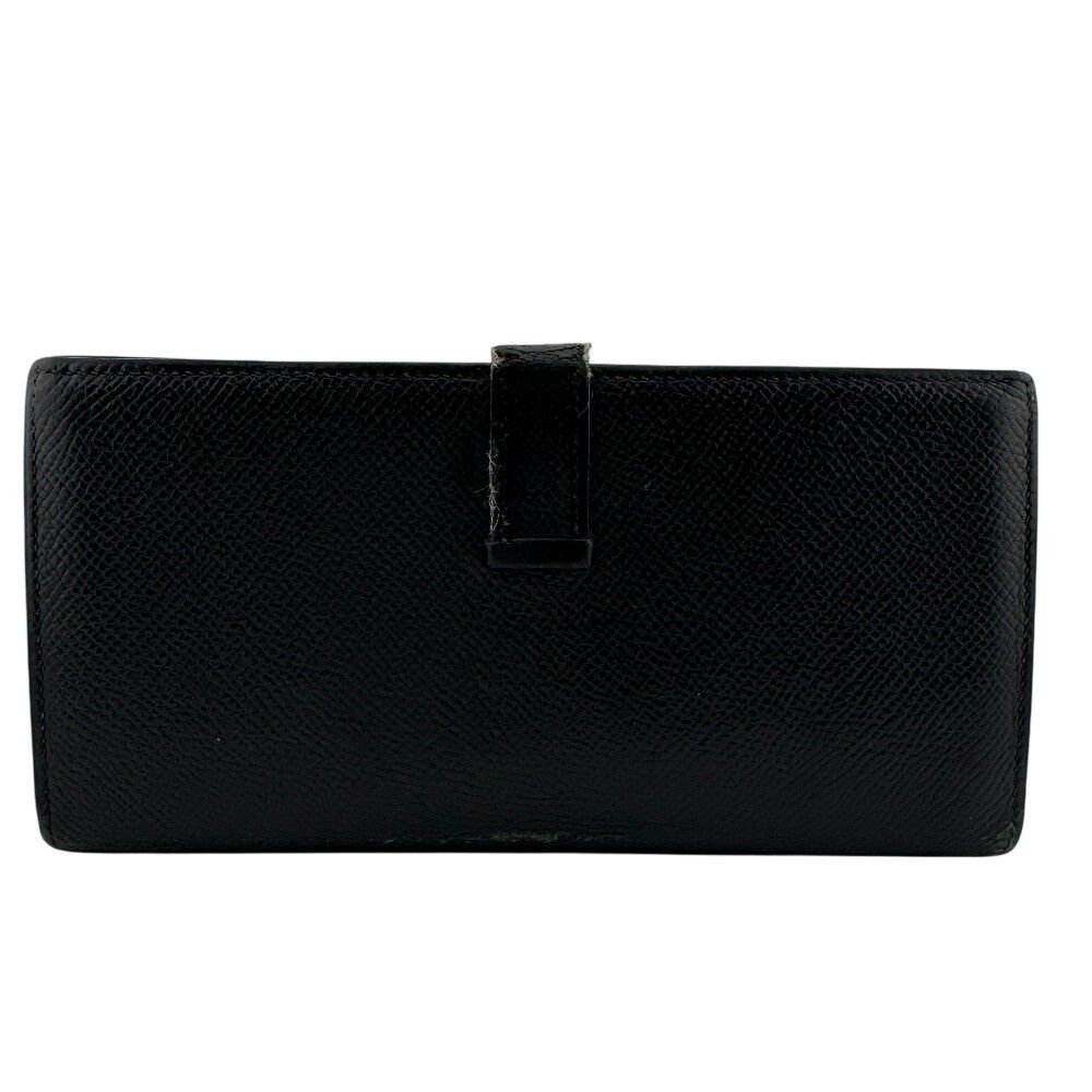 Hermes Bearn Soufflet Leather Wallet Black