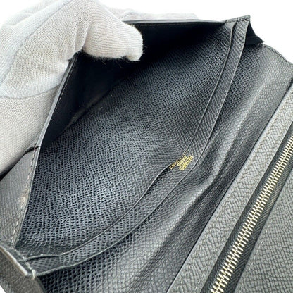 Hermes Bearn Soufflet Leather Wallet Black