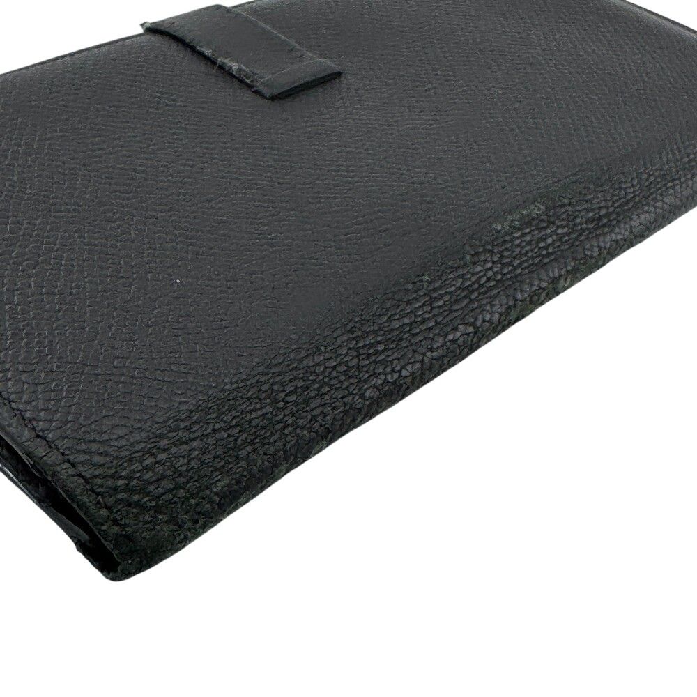 Hermes Bearn Soufflet Leather Wallet Black