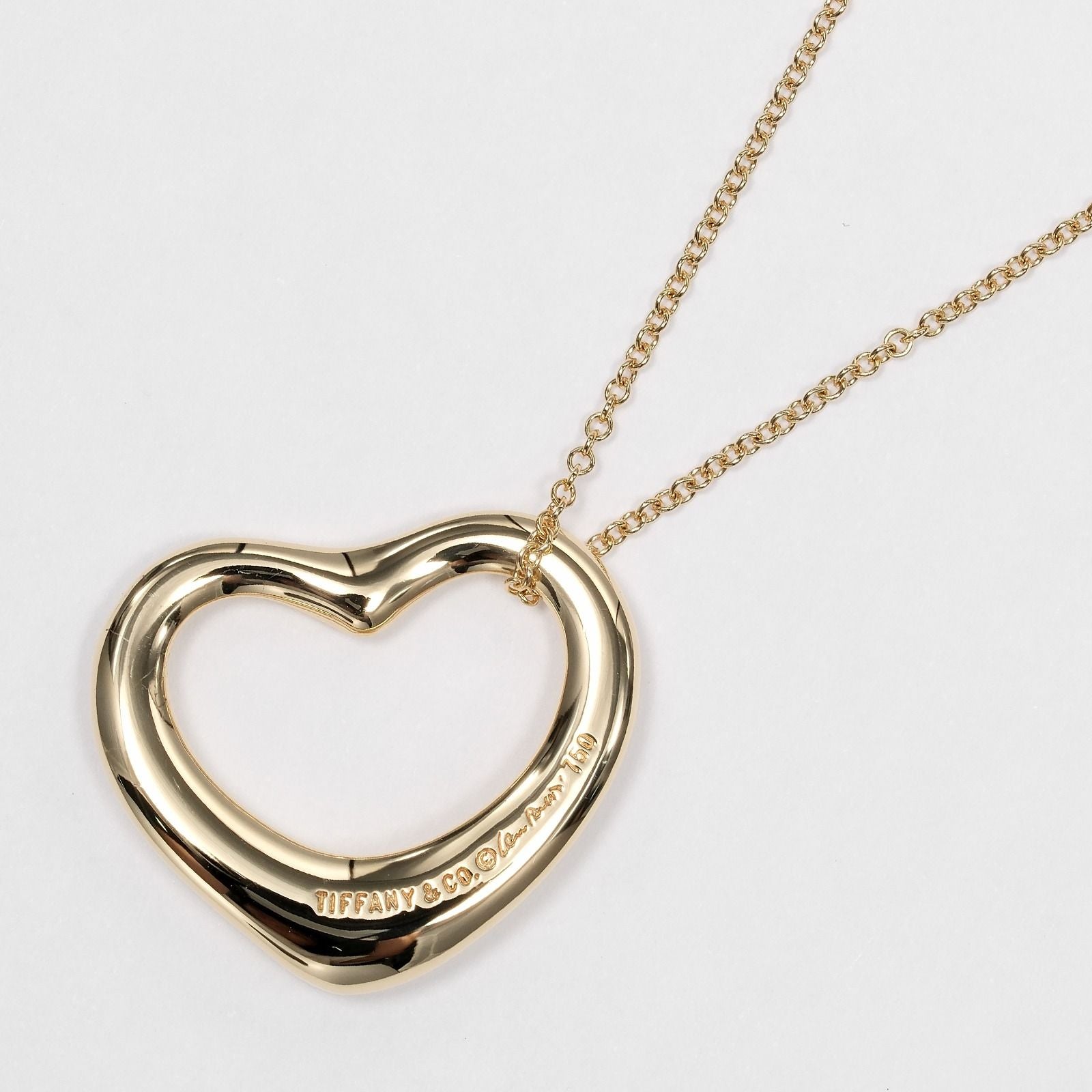 Tiffany & Co Open Heart 22 18k Yellow Gold Necklace — view 3