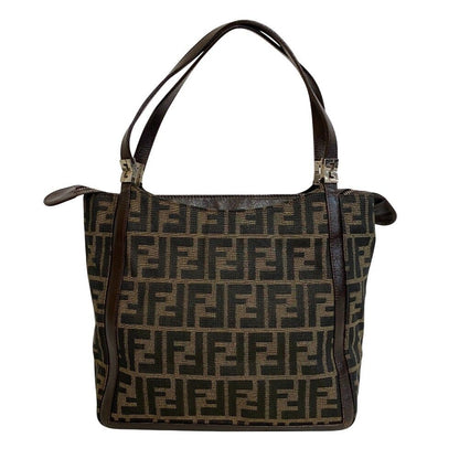 Fendi Zucca Leather Handbag Brown