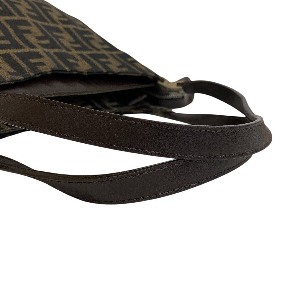 Fendi Zucca Leather Handbag Brown — view 5