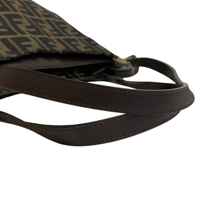 Fendi Zucca Leather Handbag Brown — view 5