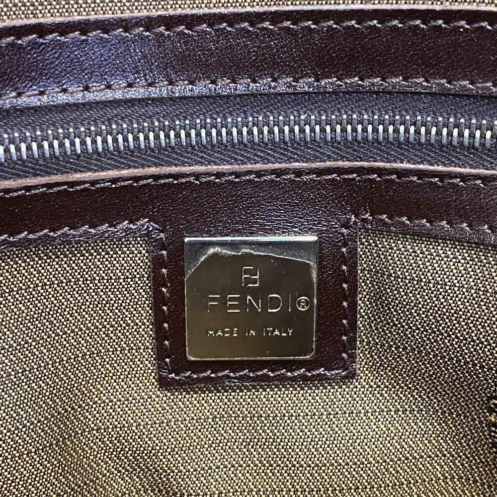 Fendi Zucca Leather Handbag Brown