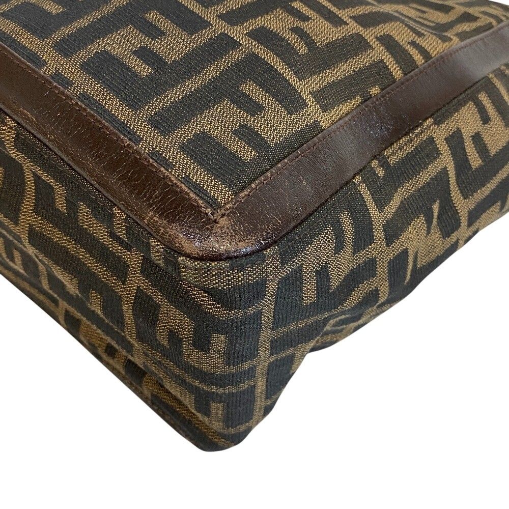 Fendi Zucca Leather Handbag Brown — view 3