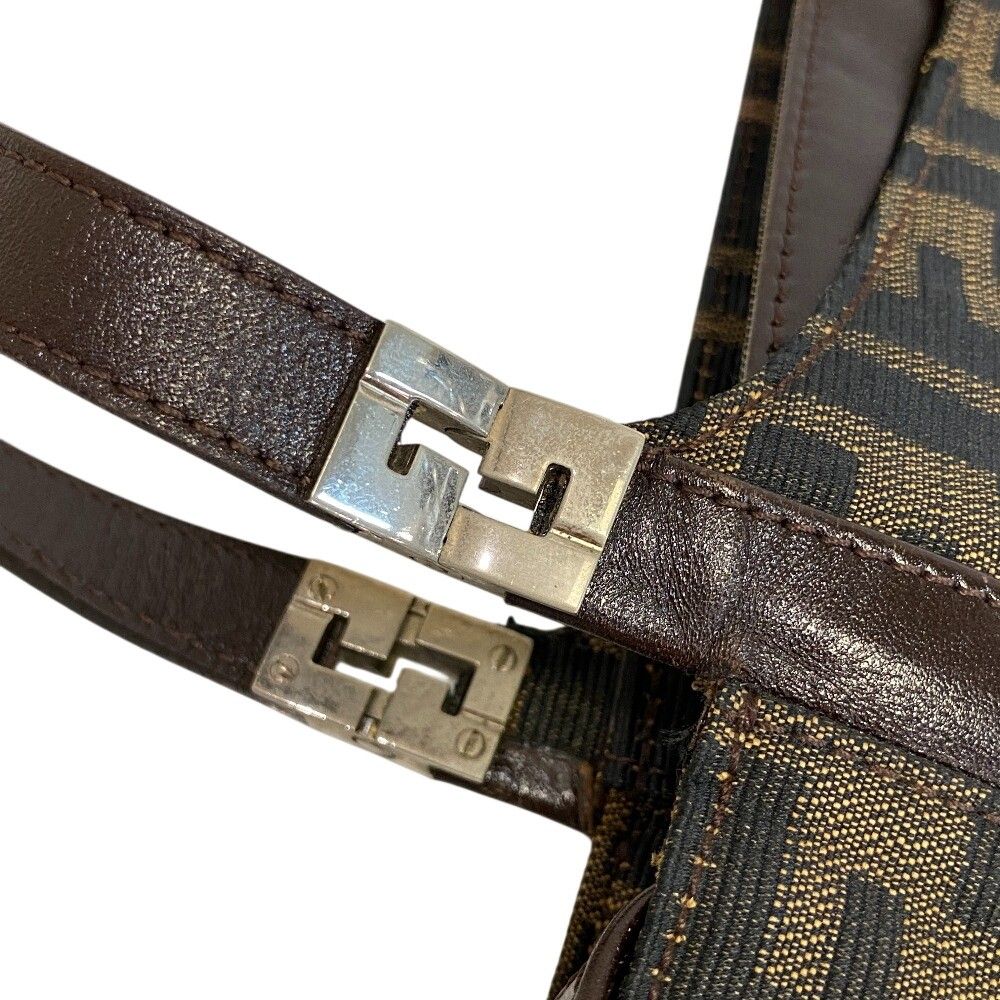 Fendi Zucca Leather Handbag Brown