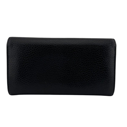 Gucci Continental Wallet GG Marmont Leather Black