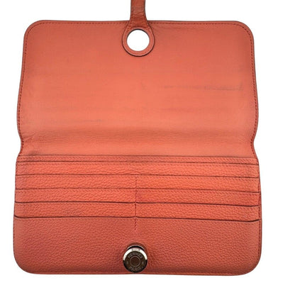 Hermes Dogon Togo Leather Wallet Pink