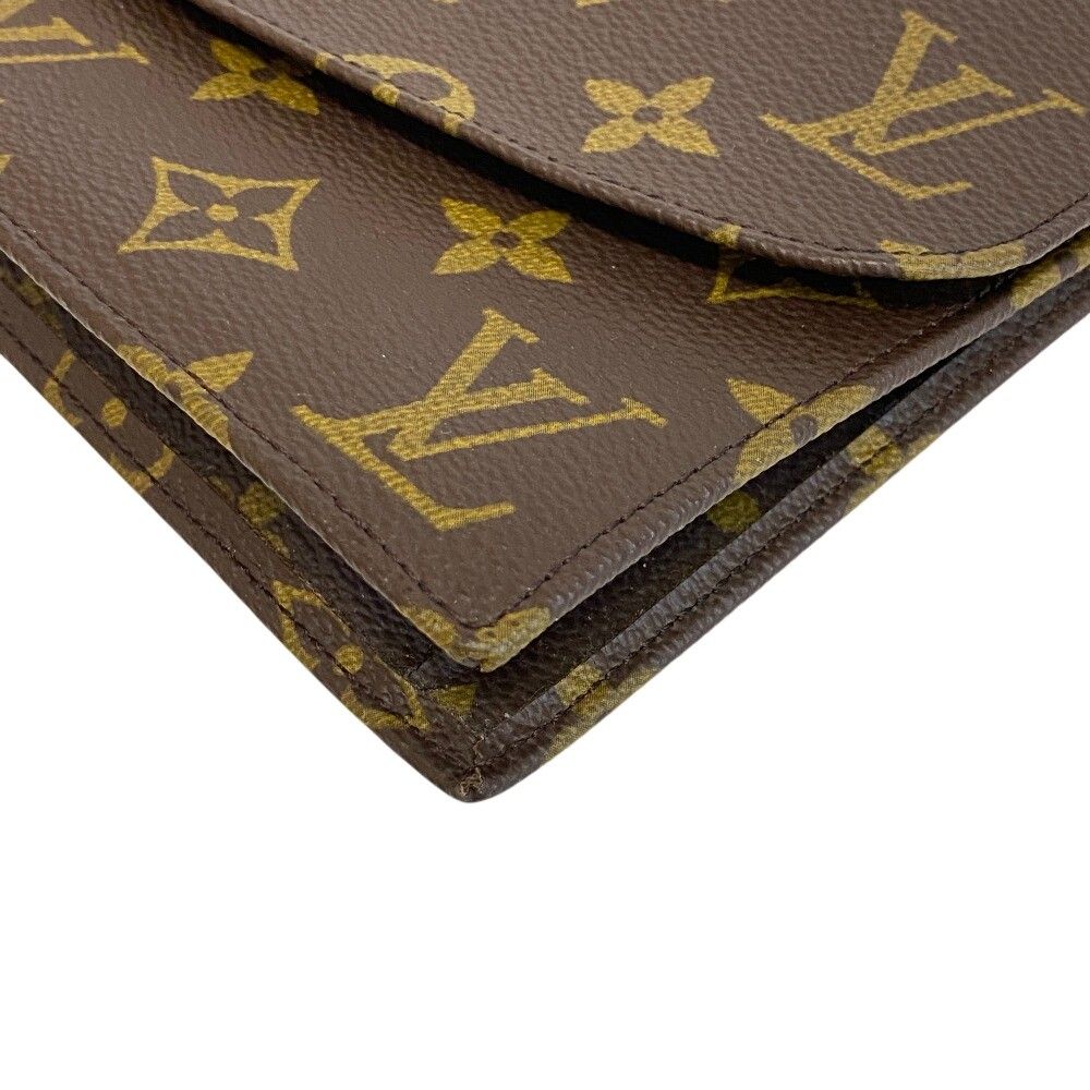 Louis Vuitton Pochette Mule 23 Monogram Leather Clutch Brown — view 3