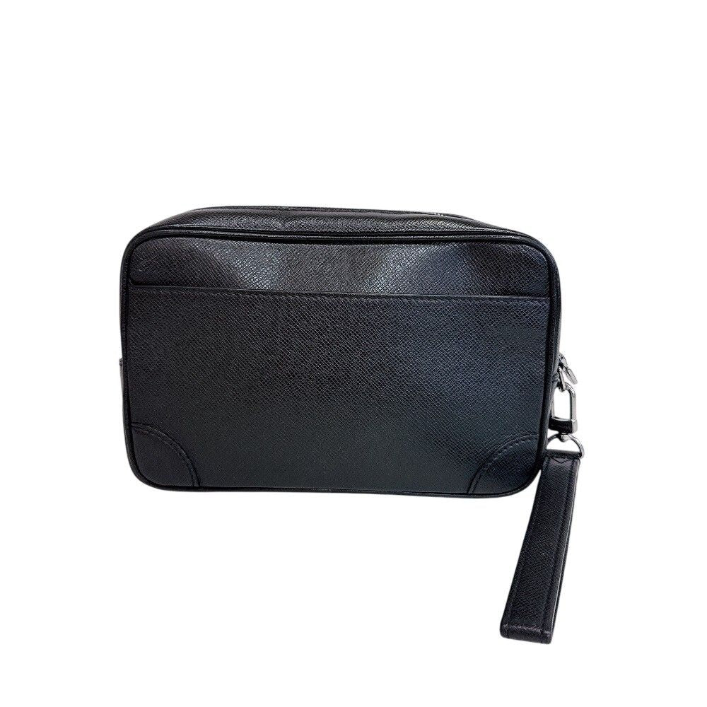 Louis Vuitton Pochette Kasai Taiga Leather Bag Black