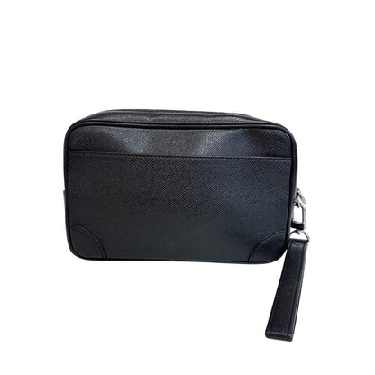 Louis Vuitton Pochette Kasai Taiga Leather Bag Black