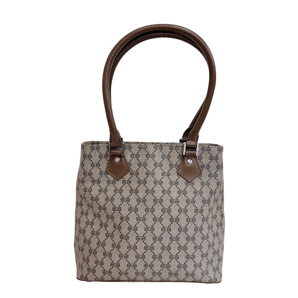 Balenciaga All Over Print BB Pattern Handbag Brown