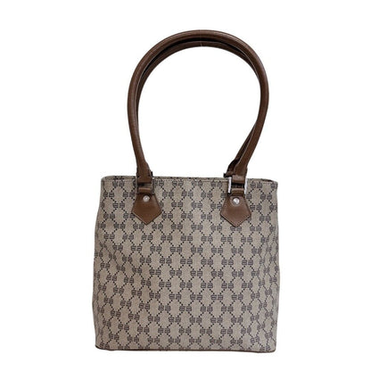 Balenciaga All Over Print BB Pattern Handbag Brown